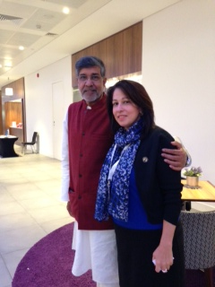 Nobel Laureate Kailash Satyarthi with Carol Robles-Roman